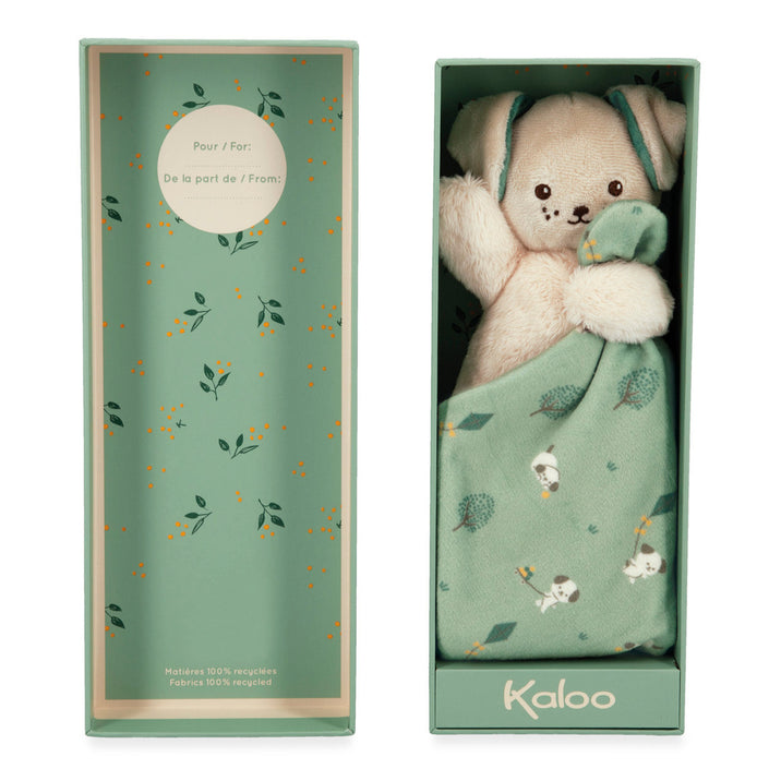 Kaloo knuffeldoekje hond Carre Douceur groen 0 jr+