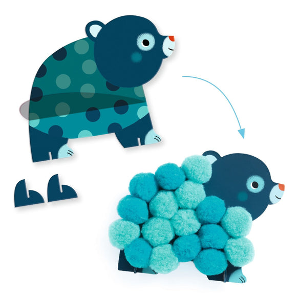 DJECO pompons knutselset dieren 18 mnd 3070900000490 a