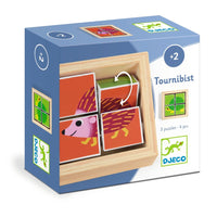 DJECO houten blokpuzzel Tournibist 4 stks / 2 jr+