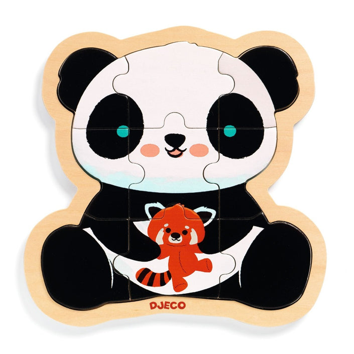 DJECO houten puzzel Panda 2 jr+ / 9 stks