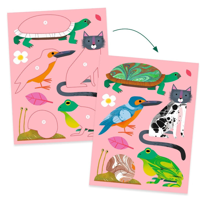 DJECO marmerpapier colorful 9 jr+