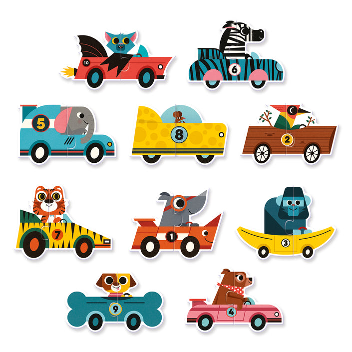 DJECO puzzel duo racing cars 2 jr+