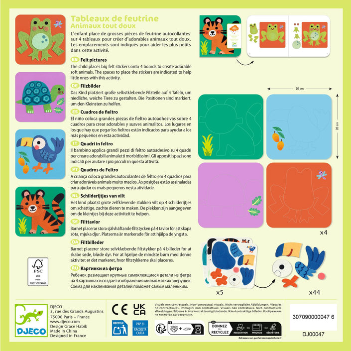 DJECO vilt collage's soft animals 18 mnd+