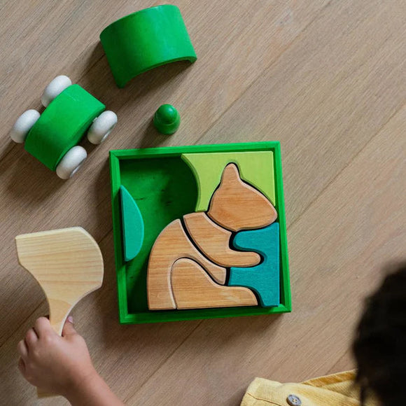 GRIMMS houten bouwset groen 1jr 4048565436861 a