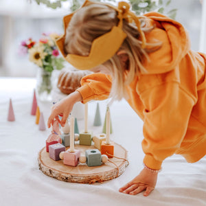 GRIMMS verjaardagsring blokken pastel 30 cm01781