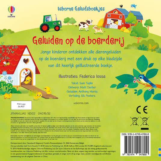 Geluiden op de boerderij - geluidenboek 3 jr+UA47800