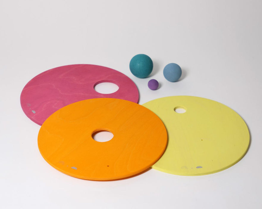 Grimms x Stapelstein Rolling Discs Warm Pastel