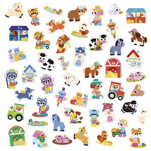 JANOD grote stickers boerderijdieren 50 stks 18 mnd+