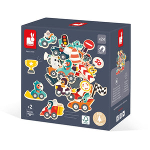 JANOD magneten voertuigen 2 jr+ / 24 stks