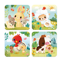 JANOD puzzel boerderij 2jr+/ 6-9-12-16 stks