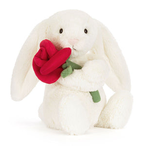 Jellycat knuffel bunny cream with Rose BB6ROSE
