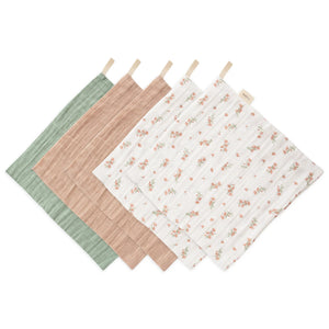 Mushie hydrofiele washandjes pink flowers