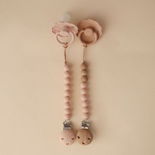 Mushie speenkoord Eva blush wood