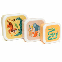Petit Monkey snackbox set upside down animals 12 x 12 cm