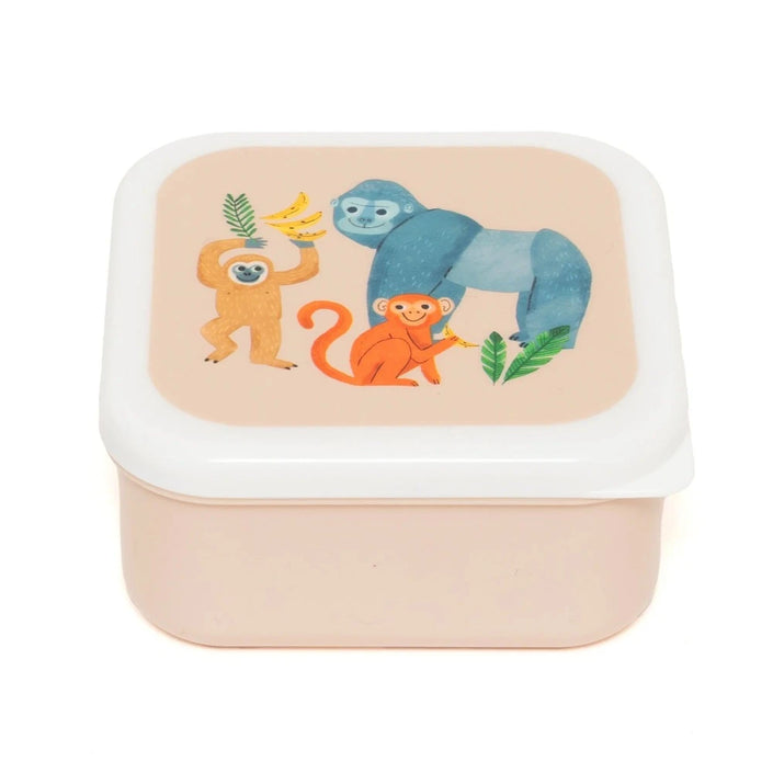 Petit Monkey snackbox set upside down animals 12 x 12 cm