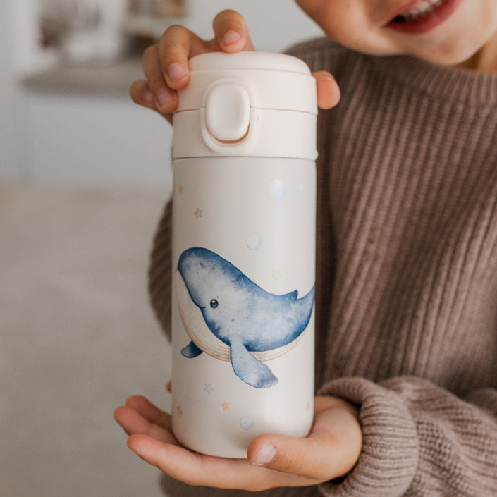 Petit Monkey stainless steel drinkfles WhaleVSB7-Rd
