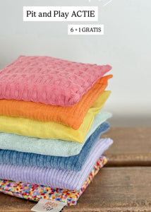 Pit and Play pittenzakjes Pastel set 6 + 1 superconfetti A