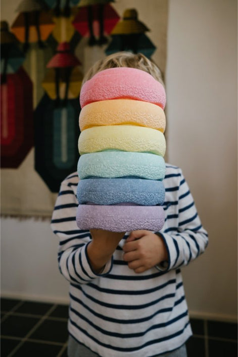 Stapelstein MINI regenboog pastel 6 stks