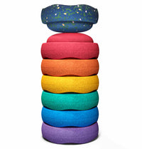 Stapelstein MINI regenboog classic + mini donkerblauw