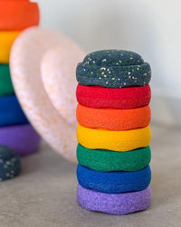 Stapelstein MINI regenboog classic + mini donkerblauw c