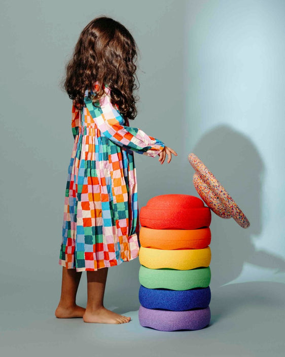 Stapelstein regenboog classic met Super confetti balance board  c