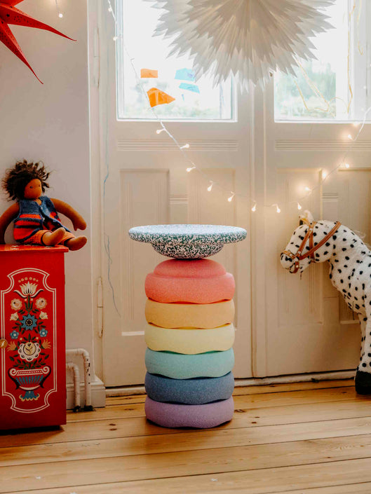 Stapelstein blush special rainbow pastel + gratis balance board atmos