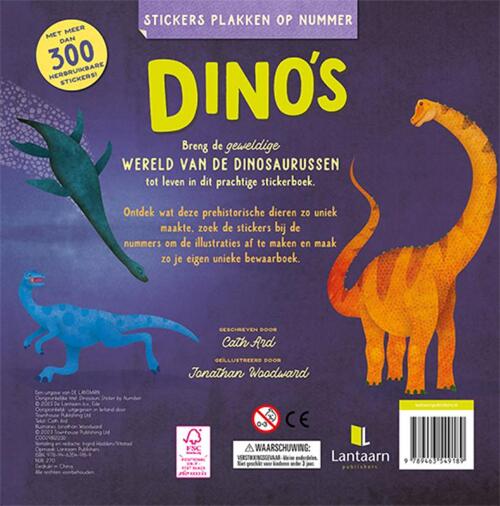 Stickers plakken op nummer Dino's 9789463549189 b