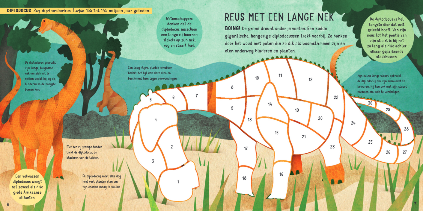 Stickers plakken op nummer Dino's 9789463549189 d