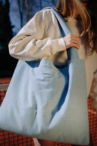 Studio Noos solid mom bag denim