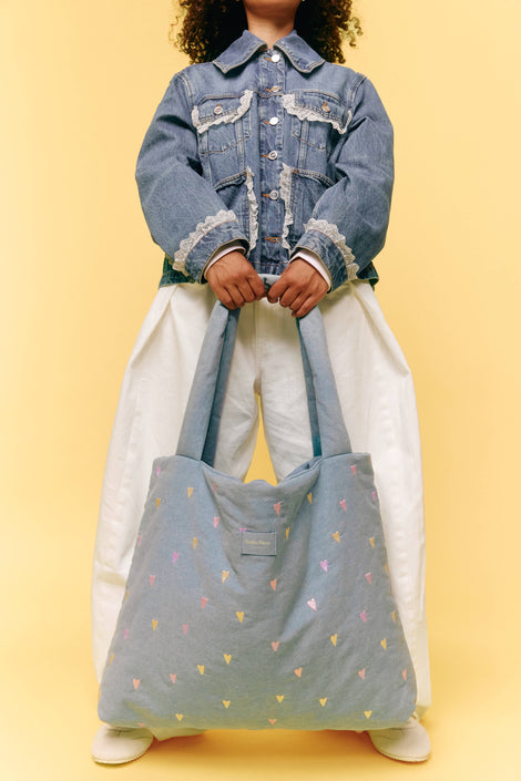Studio Noos mom bag light denim hearts