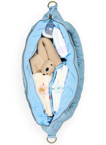 Studio Noos denim diaper bag light blue hearts 6153324578596
