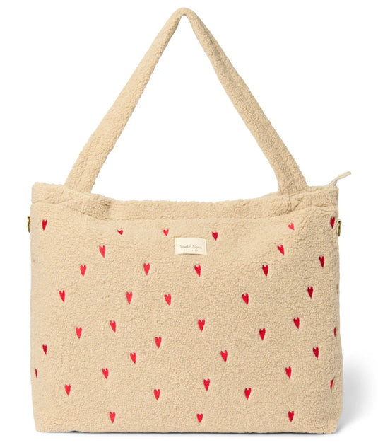 Studio Noos diaper bag teddy ecru hearts 6150731763782 a