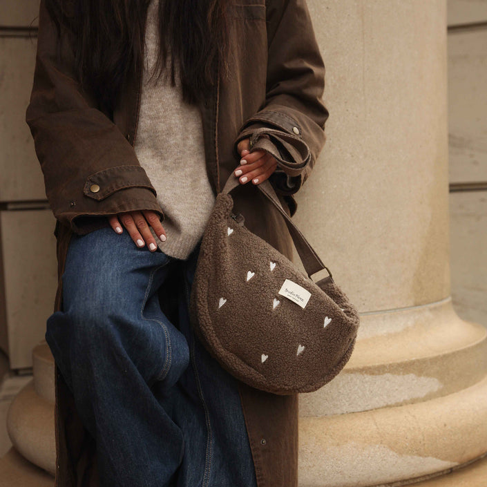 Studio Noos fanny pack brown hearts teddy 6096726372365 f