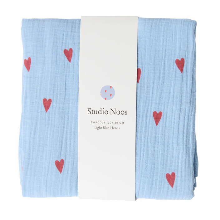 Studio Noos hydrofiele doek light blue hearts 120x120 6151900094027 a