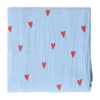 Studio Noos hydrofiele doek light blue hearts 120x120 6151900094027 c