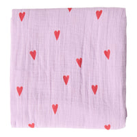 Studio Noos hydrofiele doek lila hearts 120x120 6151900465490 d