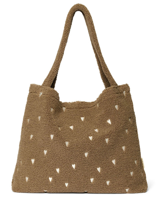 Studio Noos mom bag teddy brown hearts 6096717340380 a