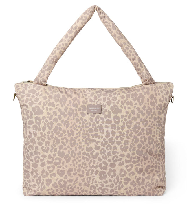 Studio Noos puffy diaper bag beige leopard 6151906669625 a