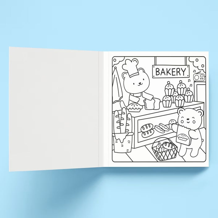 Sunny Vibes Happy Street Cute & Bold Colouring Book e