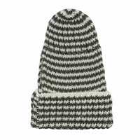 We are gommu poppenbeanie Green Cream stripes 18 mnd+