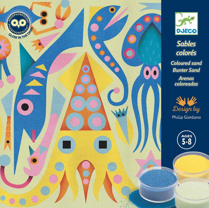 DJECO gekleurd zand glow in the dark Sea 5-8 jr+