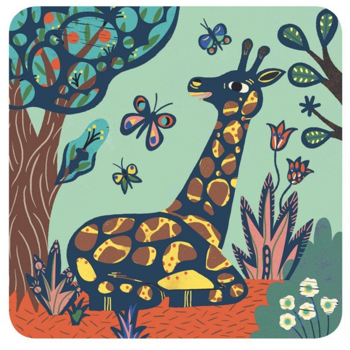 DJECO krasfolie kaarten Grote dieren 3 jr+