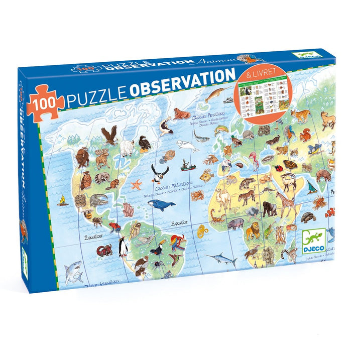 DJECO observatie puzzel animals 5 jr+/ 100 stks