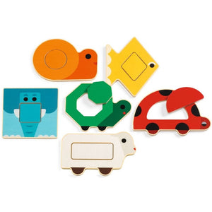 DJECO puzzel Duo Basic 12 m+/ 6 x 2 stks
