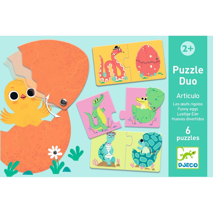DJECO puzzel duo articulo grappige eieren 2 jr+