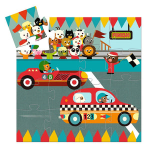 DJECO puzzel racing car 3 jr / 16 stks