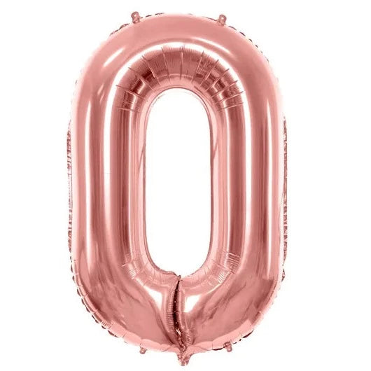 Folie ballon cijfer 0 roze 86 cm