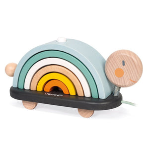 JANOD trekfiguur schildpad + stapelaar 1jr+