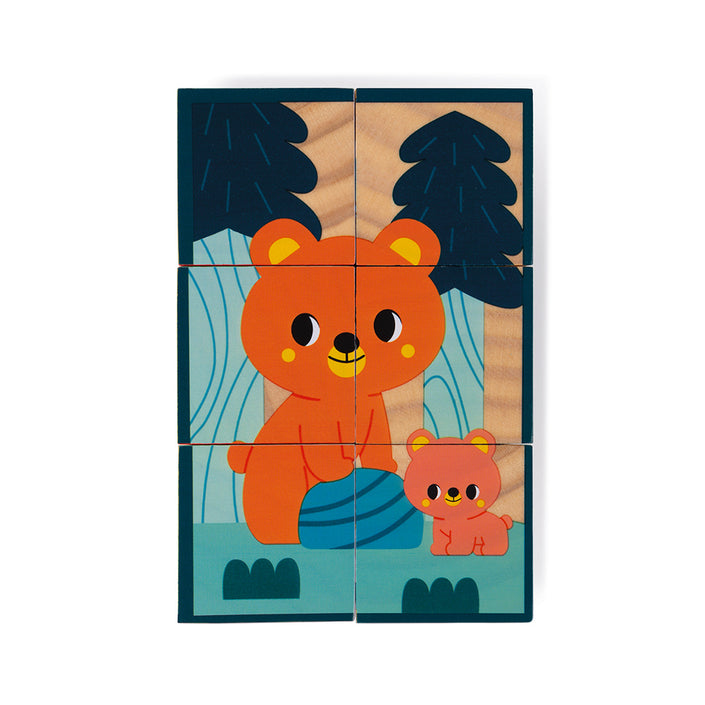 JANOD x WWF blokpuzzel dieren jong 12mnd+ / 6 stks