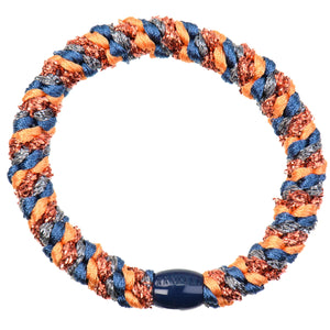 Kknekki haarelastiekje mix oranje indigo glitter